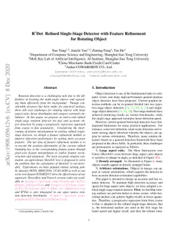 R3Det: Refined Single-Stage Detector with Feature Refinement for
  Rotating Object