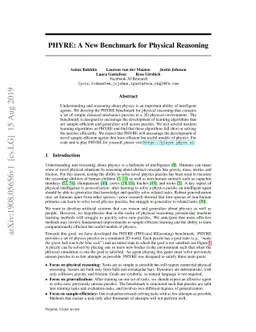 PHYRE: A New Benchmark for Physical Reasoning