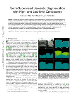 Semi-Supervised Semantic Segmentation with High- and Low-level
  Consistency