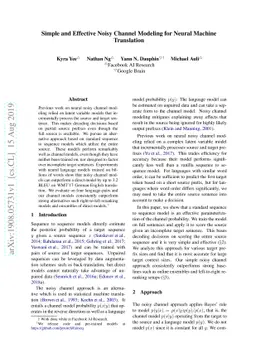 Simple and Effective Noisy Channel Modeling for Neural Machine
  Translation