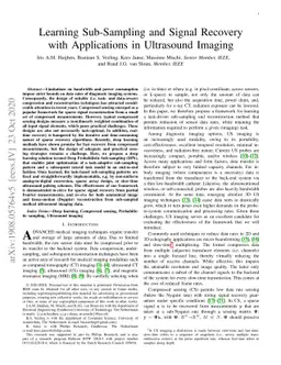 Learning Sub-Sampling and Signal Recovery with Applications in
  Ultrasound Imaging