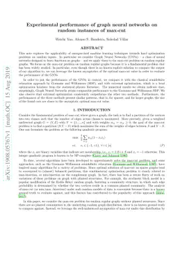 Experimental performance of graph neural networks on random instances of
  max-cut