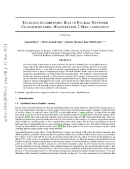 Tackling Algorithmic Bias in Neural-Network Classifiers using
  Wasserstein-2 Regularization