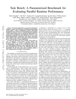 Task Bench: A Parameterized Benchmark for Evaluating Parallel Runtime
  Performance