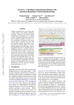 Quoref: A Reading Comprehension Dataset with Questions Requiring
  Coreferential Reasoning