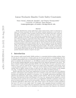 Linear Stochastic Bandits Under Safety Constraints
