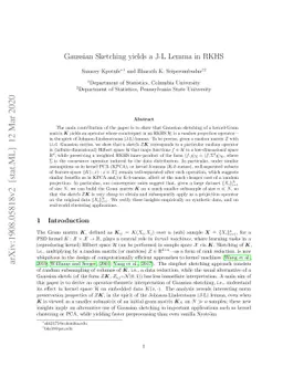 Gaussian Sketching yields a J-L Lemma in RKHS