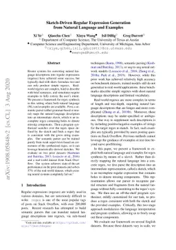 Sketch-Driven Regular Expression Generation from Natural Language and
  Examples