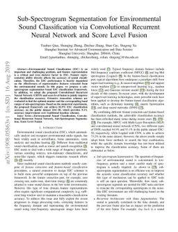 Sub-Spectrogram Segmentation for Environmental Sound Classification via
  Convolutional Recurrent Neural Network and Score Level Fusion