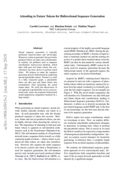 Attending to Future Tokens For Bidirectional Sequence Generation