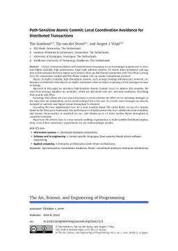 Path-Sensitive Atomic Commit: Local Coordination Avoidance for
  Distributed Transactions
