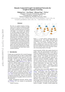 Densely Connected Graph Convolutional Networks for Graph-to-Sequence
  Learning