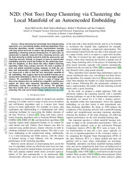 N2D: (Not Too) Deep Clustering via Clustering the Local Manifold of an
  Autoencoded Embedding