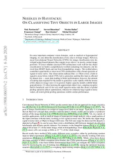 Needles in Haystacks: On Classifying Tiny Objects in Large Images