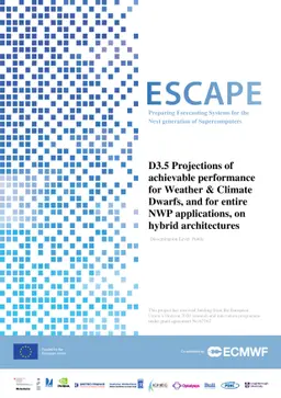 Projections of achievable performance for Weather & Climate Dwarfs, and
  for entire NWP applications, on hybrid architectures