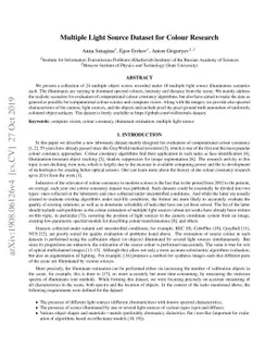 Multiple Light Source Dataset for Colour Research