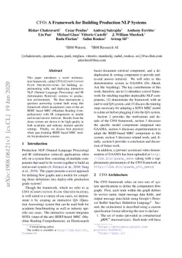 CFO: A Framework for Building Production NLP Systems