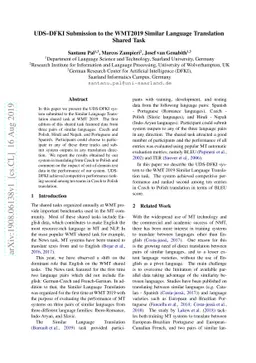 UDS--DFKI Submission to the WMT2019 Similar Language Translation Shared
  Task