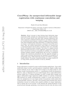 Conv2Warp: An unsupervised deformable image registration with continuous
  convolution and warping