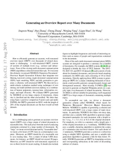 Generating an Overview Report over Many Documents