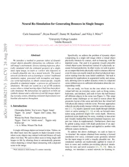 Neural Re-Simulation for Generating Bounces in Single Images