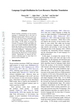 Language Graph Distillation for Low-Resource Machine Translation