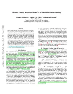 Message Passing Attention Networks for Document Understanding