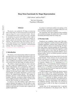 Deep Meta Functionals for Shape Representation