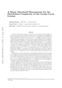 A Sharp Threshold Phenomenon for the Distributed Complexity of the
  Lovász Local Lemma