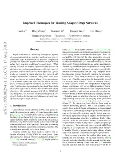 Improved Techniques for Training Adaptive Deep Networks