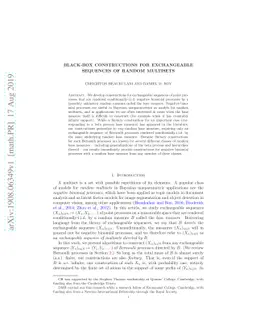 Black-box constructions for exchangeable sequences of random multisets