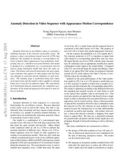 Anomaly Detection in Video Sequence with Appearance-Motion
  Correspondence