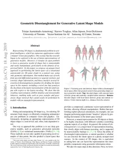 Geometric Disentanglement for Generative Latent Shape Models