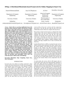 DMap: A Distributed Blockchain-based Framework for Online Mapping in
  Smart City