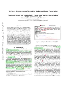 RefNet: A Reference-aware Network for Background Based Conversation