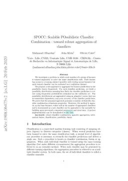 SPOCC: Scalable POssibilistic Classifier Combination -- toward robust
  aggregation of classifiers