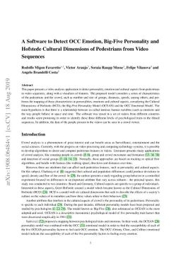 A Software to Detect OCC Emotion, Big-Five Personality and Hofstede
  Cultural Dimensions of Pedestrians from Video Sequences