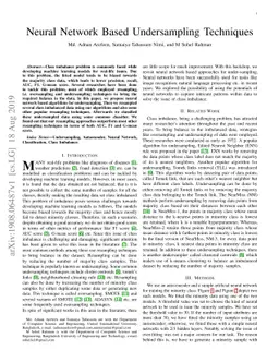 Neural Network Based Undersampling Techniques