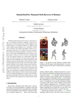 HumanMeshNet: Polygonal Mesh Recovery of Humans