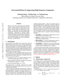 Adversarial Defense by Suppressing High-frequency Components