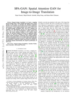 SPA-GAN: Spatial Attention GAN for Image-to-Image Translation