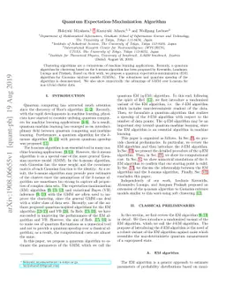Quantum Expectation-Maximization Algorithm