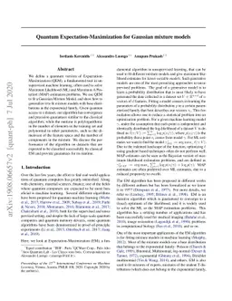 Quantum Expectation-Maximization for Gaussian Mixture Models