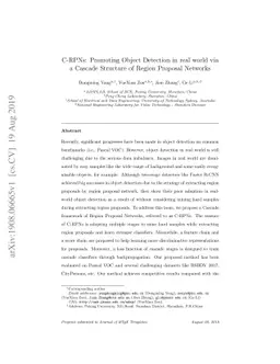 C-RPNs: Promoting Object Detection in real world via a Cascade Structure
  of Region Proposal Networks