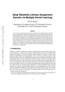 Deep Weisfeiler-Lehman Assignment Kernels via Multiple Kernel Learning