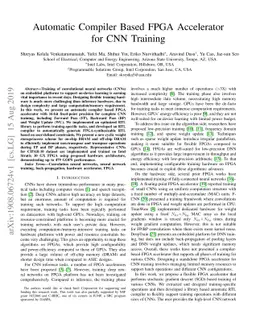 Automatic Compiler Based FPGA Accelerator for CNN Training