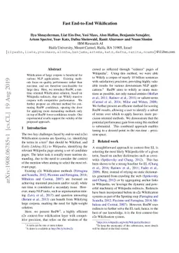 Fast End-to-End Wikification