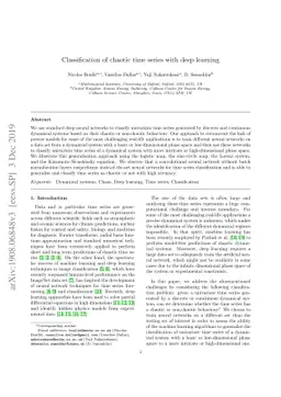 Classification of chaotic time series with deep learning