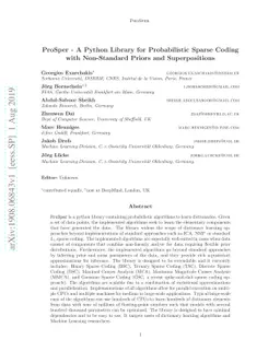ProSper -- A Python Library for Probabilistic Sparse Coding with
  Non-Standard Priors and Superpositions