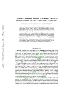 A persistent homology approach to heart rate variability analysis with
  an application to sleep-wake classification